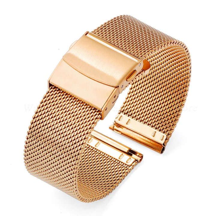 General Use Quick Release Watchband Stainless Steel Band 0.6mm Milanese Strap 12/14/16/18mm 20mm 22mm 24mm for Omega for DW Belt