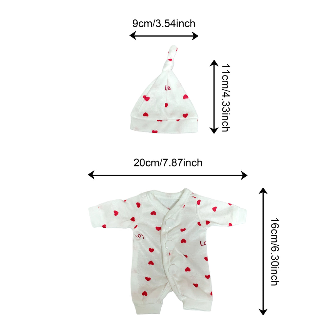 4‑Style Romper Outfits for 8–9″ Newborn Dolls