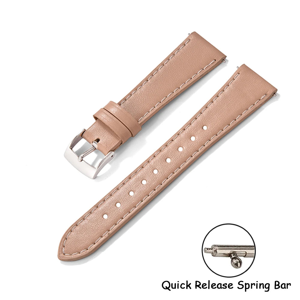 Leather Watch Strap – Quick Release, 20/22mm, Universal for Omega, Seiko & Cartier