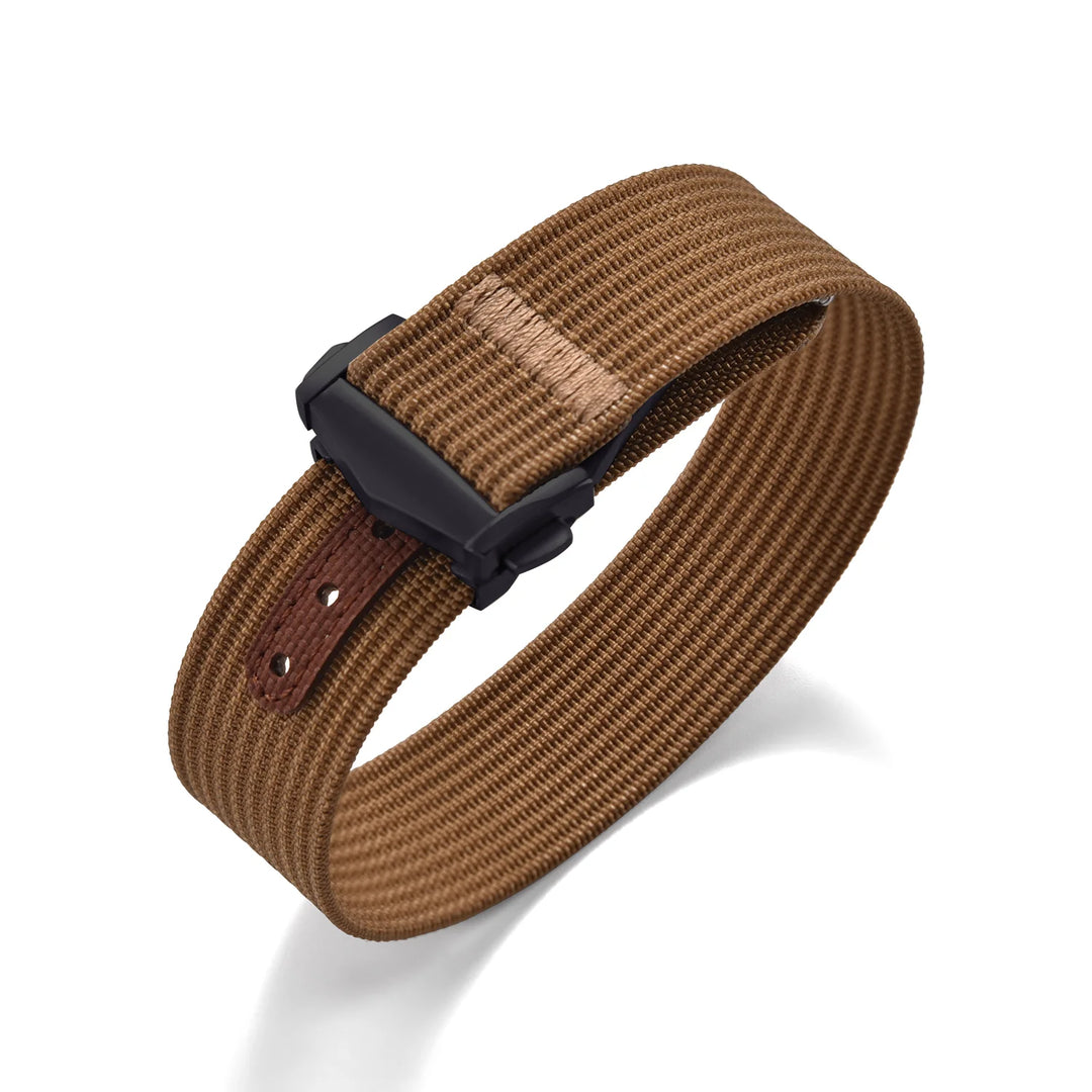Ribbed Nylon & FKM Rubber Watch Strap – 18–22mm Folding Buckle for Omega, Tudor & Seiko