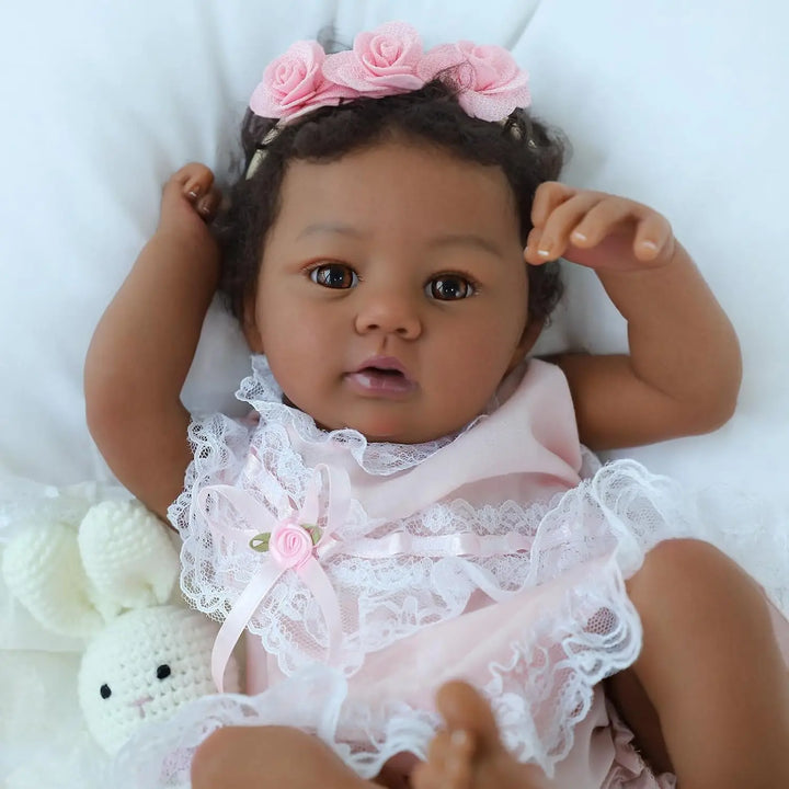 18″ Abigail Lifelike Reborn Doll – Dark Skin Tone, Soft Touch with Veins