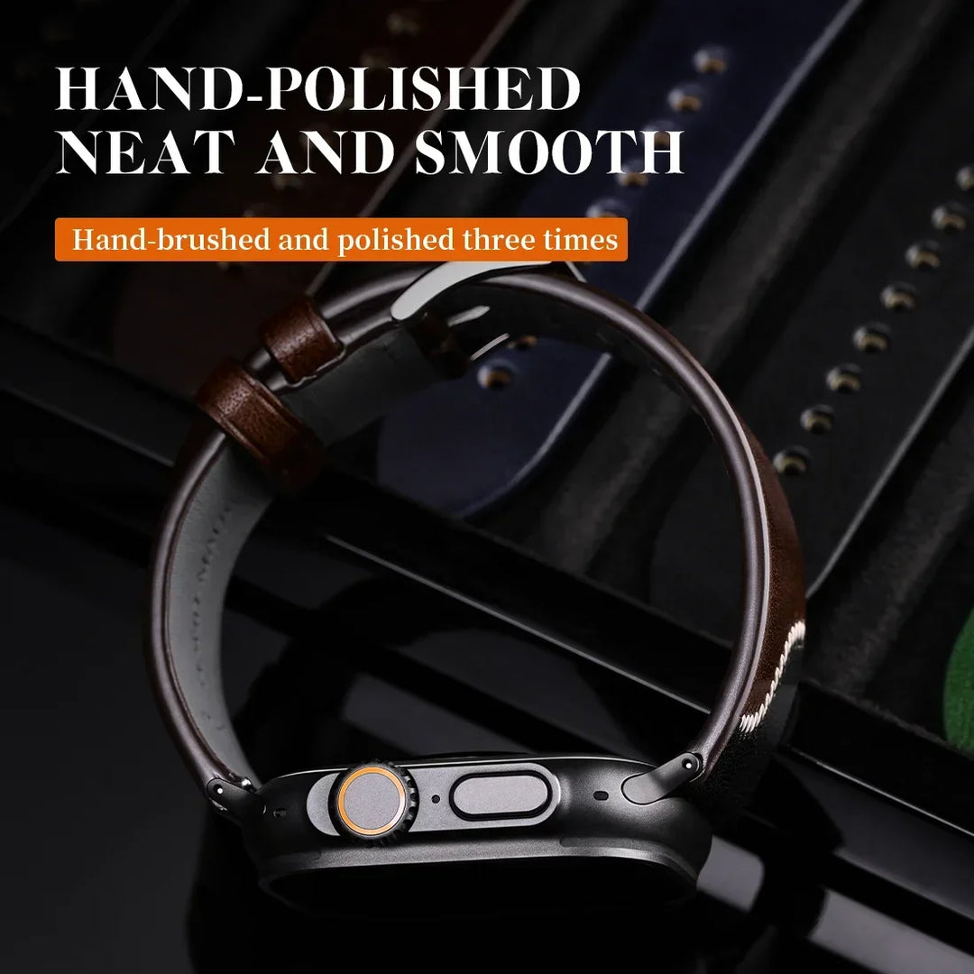 Bicolor Leather Apple Watch Band Series 10 & Ultra 41–49mm – MAIKES