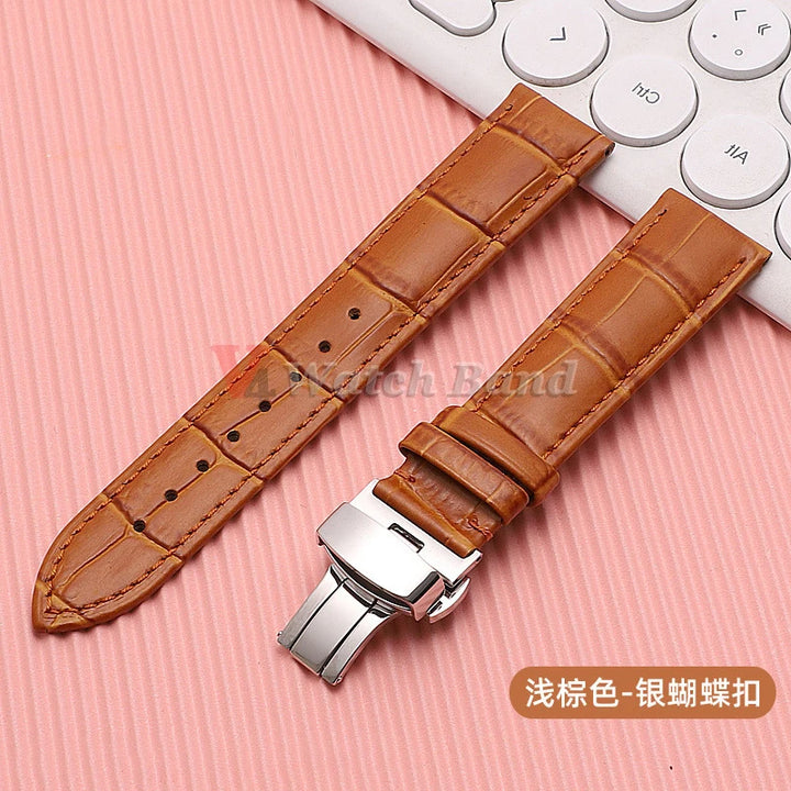 Quick Release Leather Watchband for Omega Business Watch Band for Seiko Butterfly 24mm 22mm 20mm 18mm Buckle Black Brown Strap