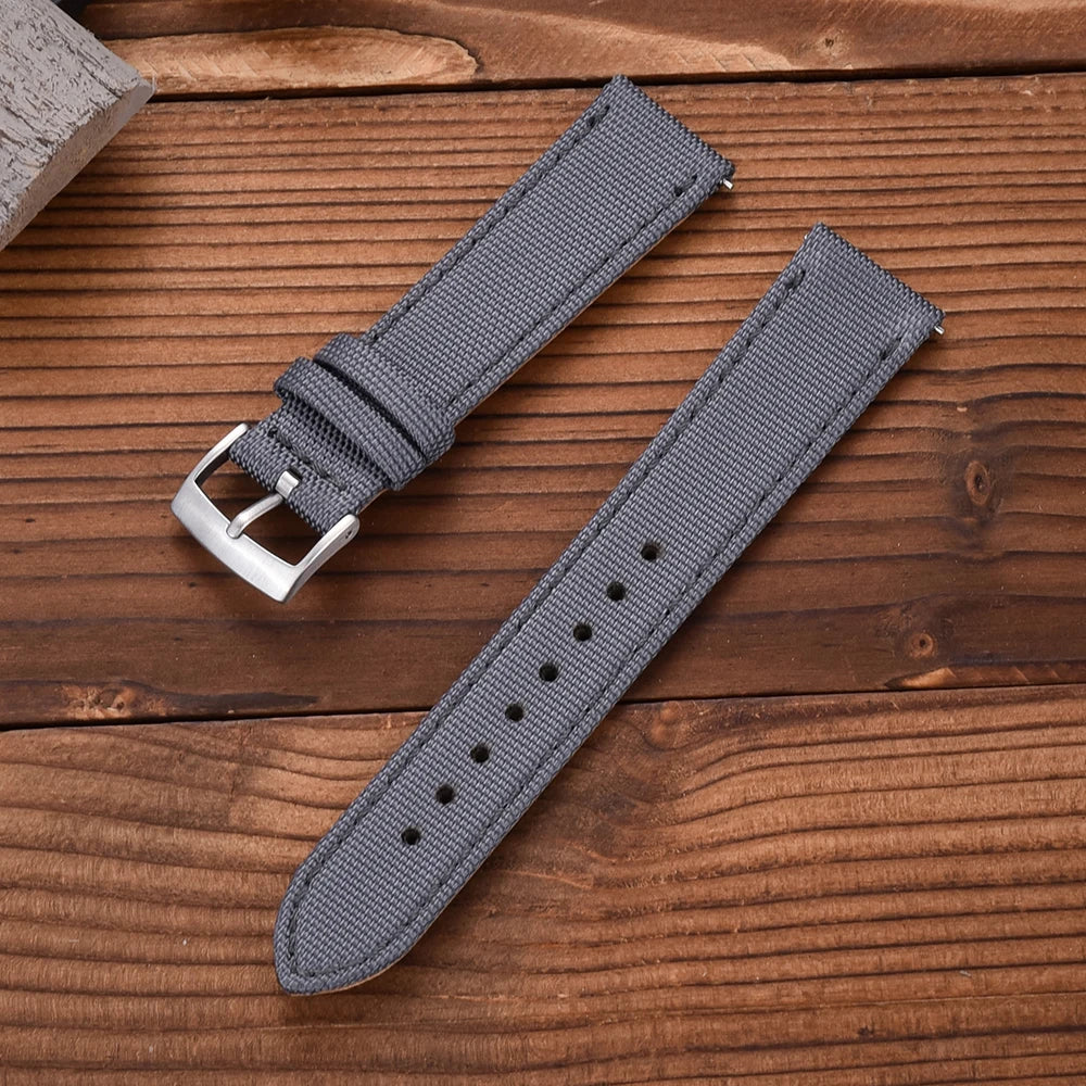 NATOBELT High Quality Canvas Nylon Leather Quick Release Sailcloth Watch Strap 18mm 20mm 22mm Replacement Watchbands
