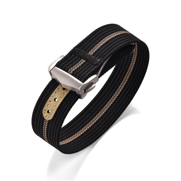 Ribbed Nylon & FKM Rubber Watch Strap – 18–22mm Folding Buckle for Omega, Tudor & Seiko