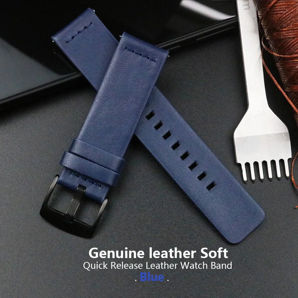 New Genuine Leather Quick Release Watch Band 18–24mm (Vintage Handmade)