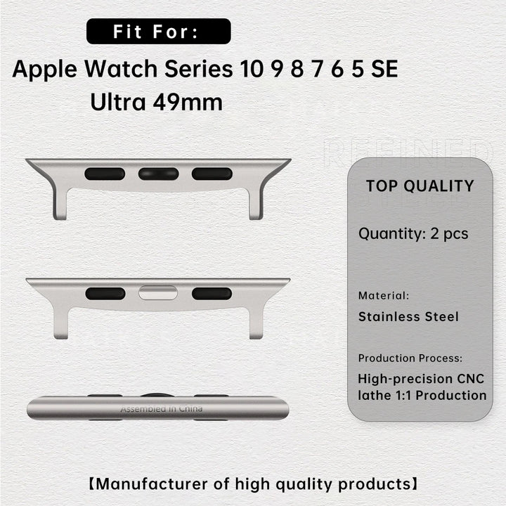 2pcs Ultra 2 Series 10 Apple Watch Strap Stainless Steel Adapter For 49mm 46mm 42mm 45mm 44mm 41mm 40mm Connector