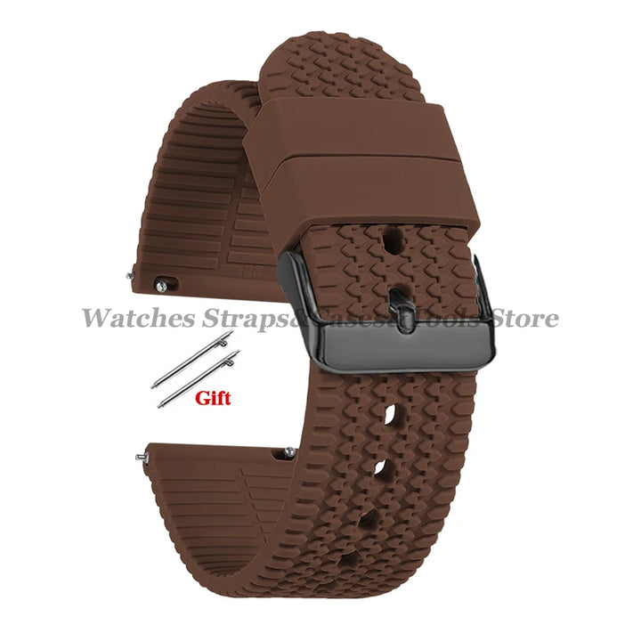 Soft Silicone Rubber Watch Band 18–24mm for Omega & Huawei (Quick