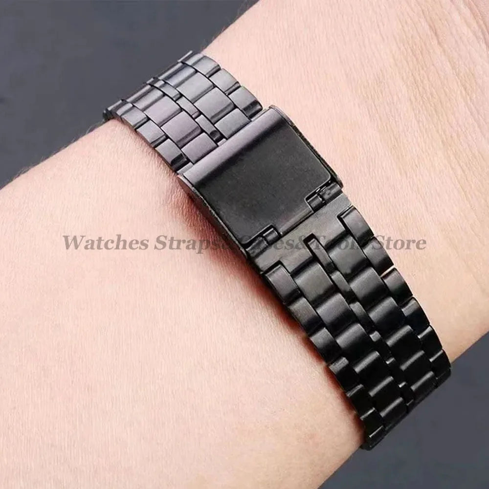 18mm For Casio A158W Watchband Stainless Steel Watch Strap for F-91W/F105/108/A158/168 AE1200/1300 Metal Small Watch Steel Band