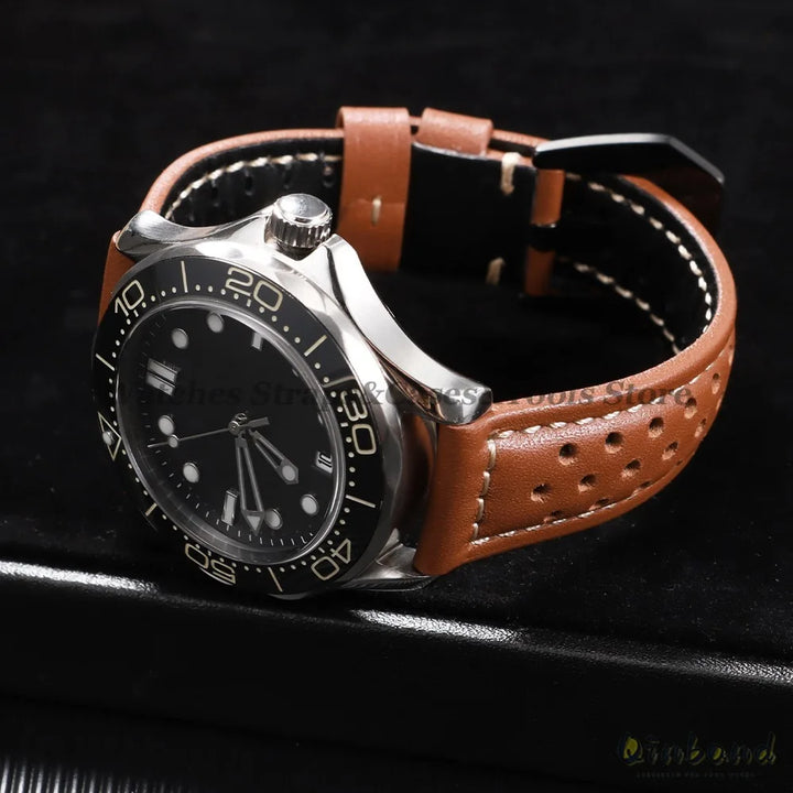 Handmade Cowhide Breathable Leather Watch Band 18mm 20mm 22mm 24mm 26mm for Panerai for Omega Men's Strap Watchband Accessories