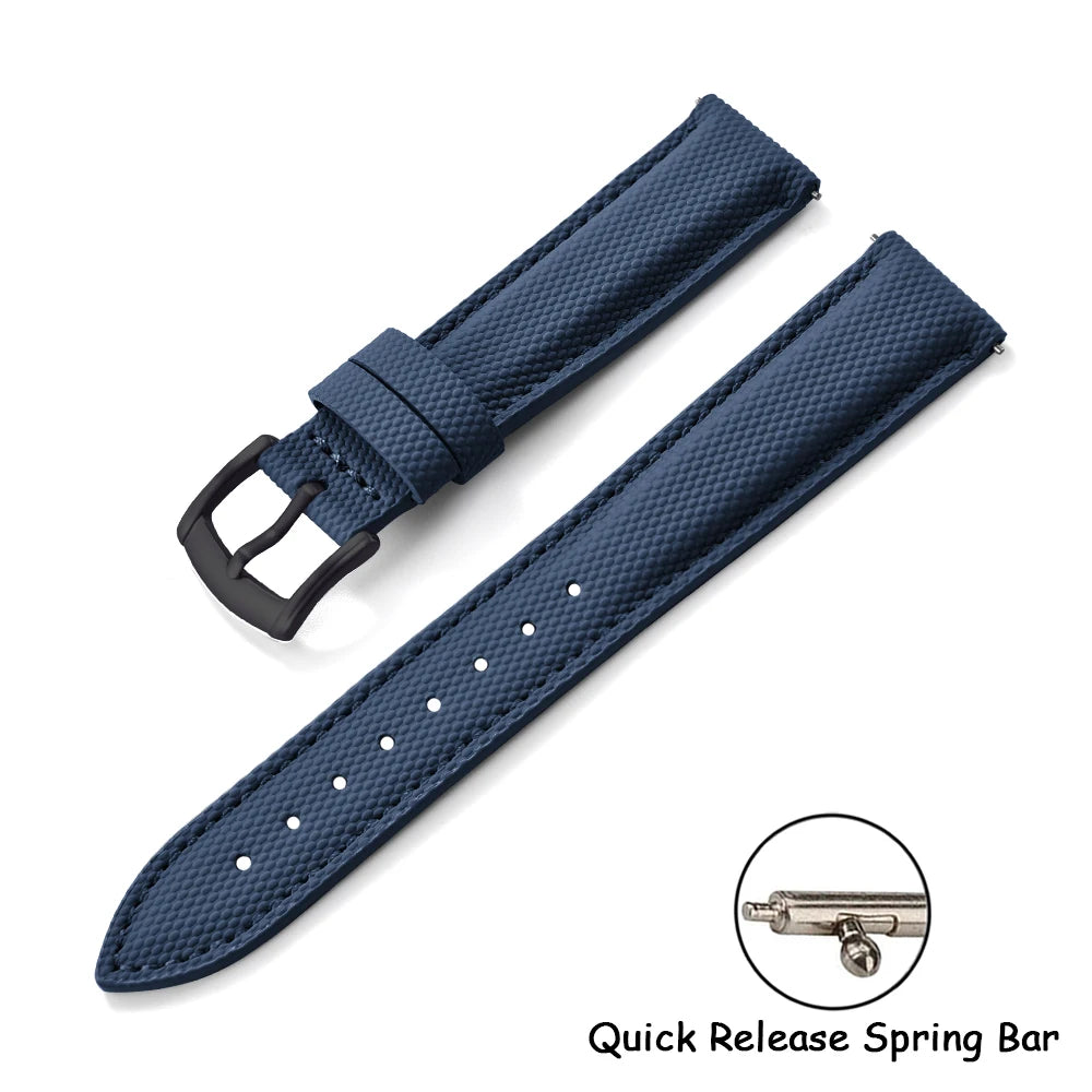 Sailcloth Nylon Watch Strap 18 19 20 22mm Qucik Release Leather Watch Band Universal Sports Bracelet for Cartier Omega Belt Band