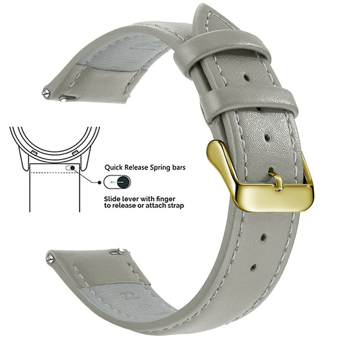 Samco Genuine Leather Watch Band 18–22mm (Quick Release)