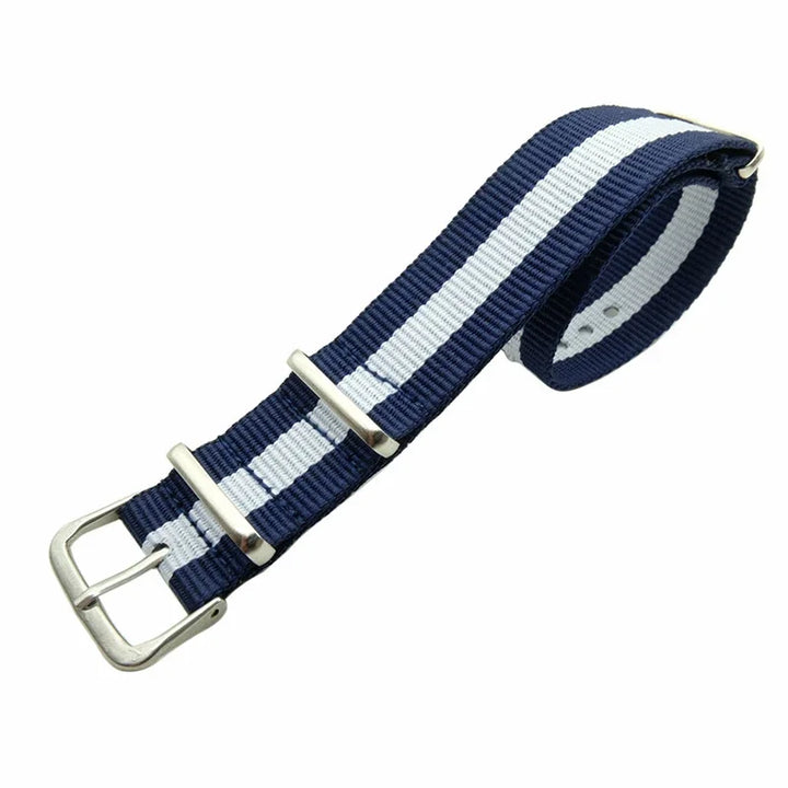 Fabric Nylon Woven Watch Strap 14–22mm (Steel Buckle)