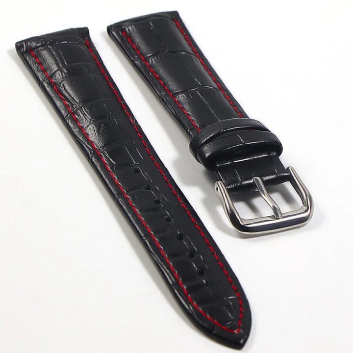 Genuine Leather Watch Strap with Steel Pin Buckle (12-24mm)