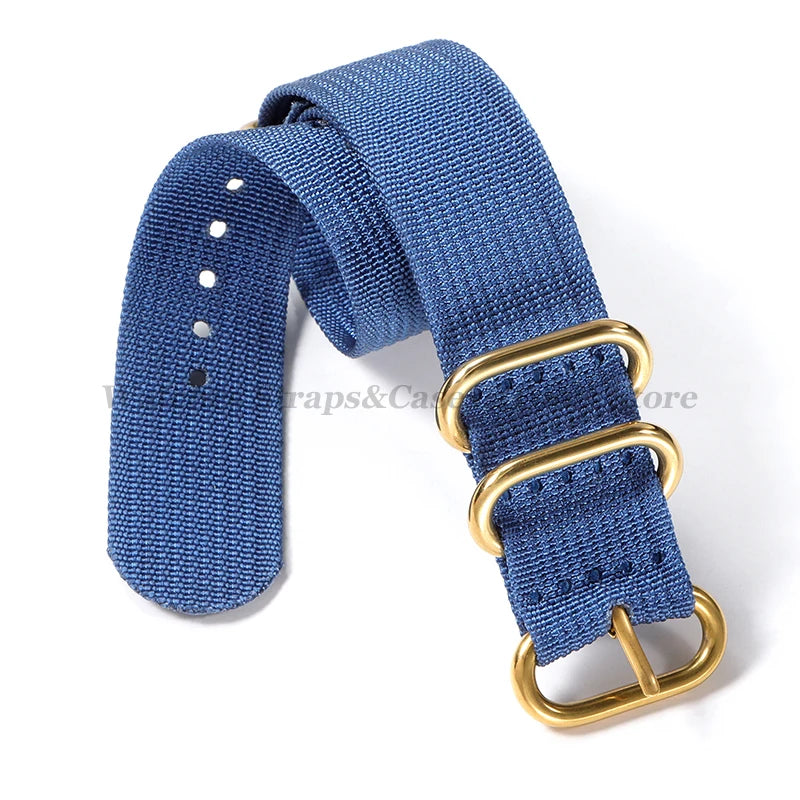 Sailcloth Nylon Watch Strap with Ring Buckle (18–24mm)