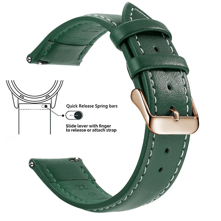 Samco Genuine Leather Watch Band 18–22mm (Quick Release)