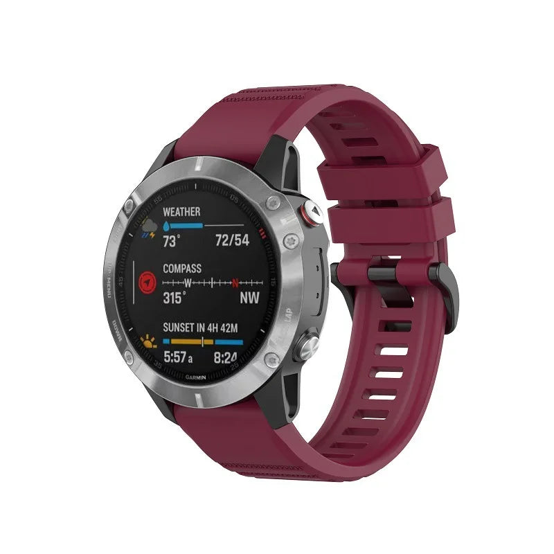 QuickFit Silicone Watch Strap 20/22/26mm for Garmin Fenix & Tactix Series