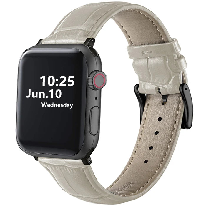 Leather Apple Watch Band (38/42mm, Series 3–6/SE Compatible)