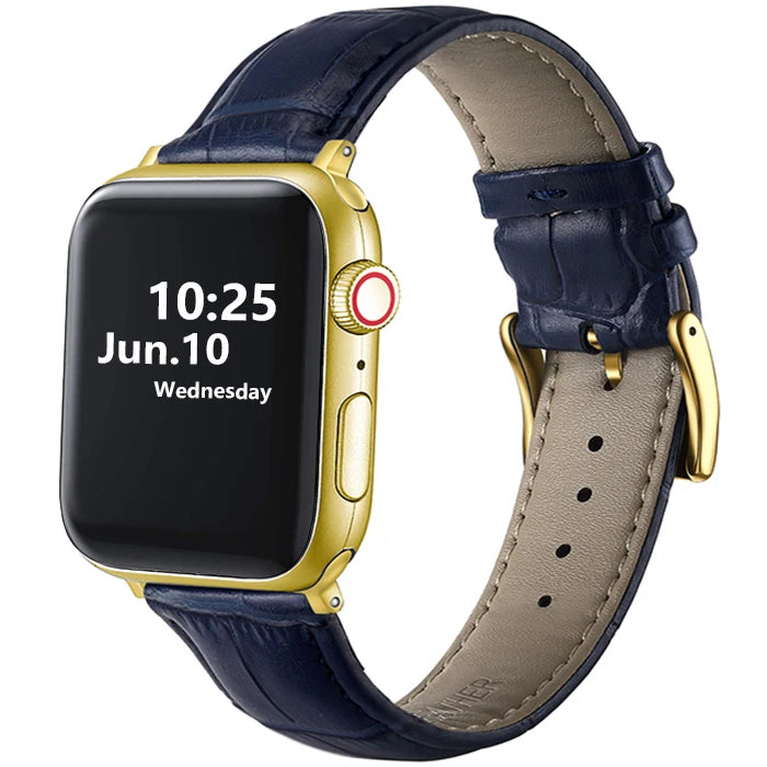 Leather Apple Watch Band (38/42mm, Series 3–6/SE Compatible)