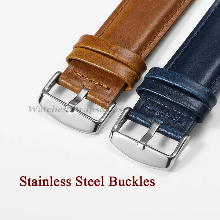 Vintage Cowhide Leather Watch Strap 18–26mm Quick Release – Universal