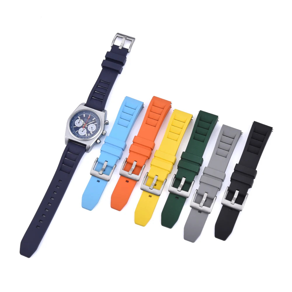 Premium Fluoro Rubber Watch Band Quick Release FKM Rubber Watch Strap 20mm 22mm Watch Strap Watch Replacement Watchband