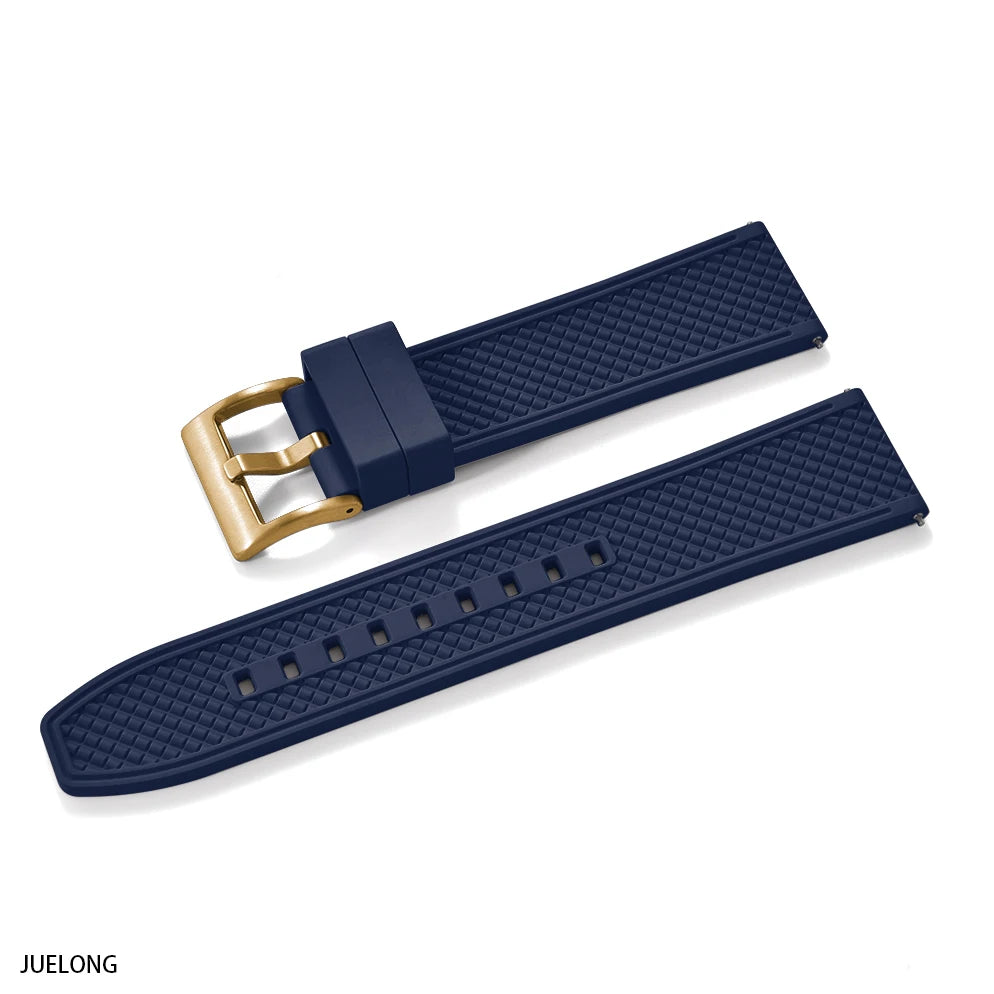 HAISCH Bullet-Shaped FKM Rubber Watch Strap – 18-24mm, Quick Release, Waterproof