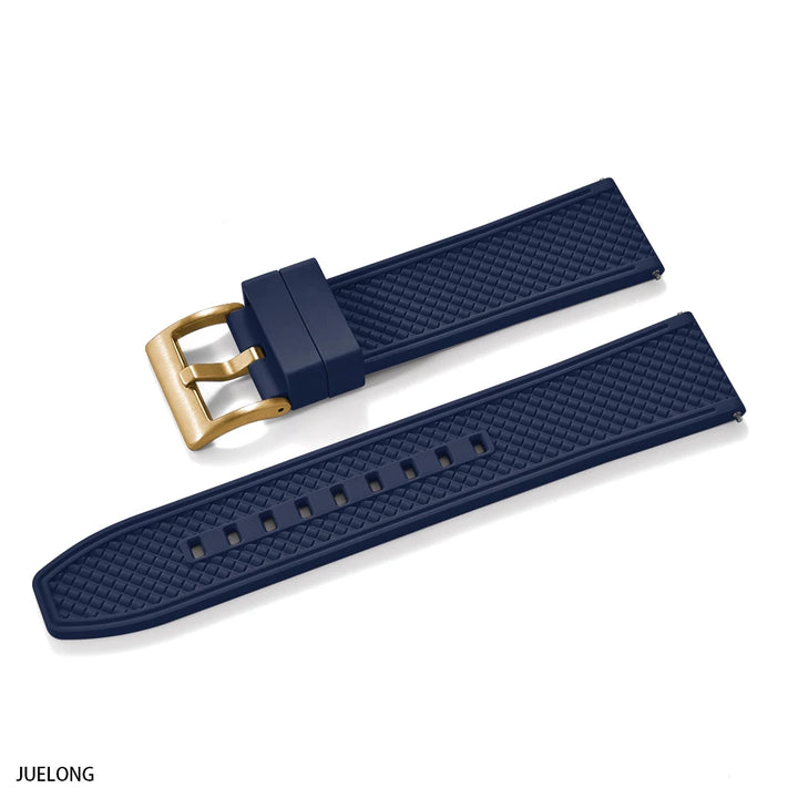 HAISCH Bullet-Shaped FKM Rubber Watch Strap – 18-24mm, Quick Release, Waterproof