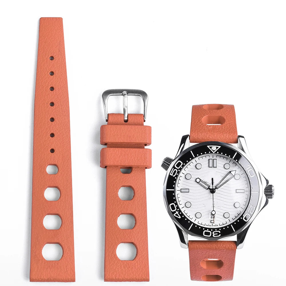 New Tropical Fluororubber Strap For Oris S-eiko Citizen Quick Release Watch Band 20mm 22mm FKM Tropical Strap Smart Watch Strap