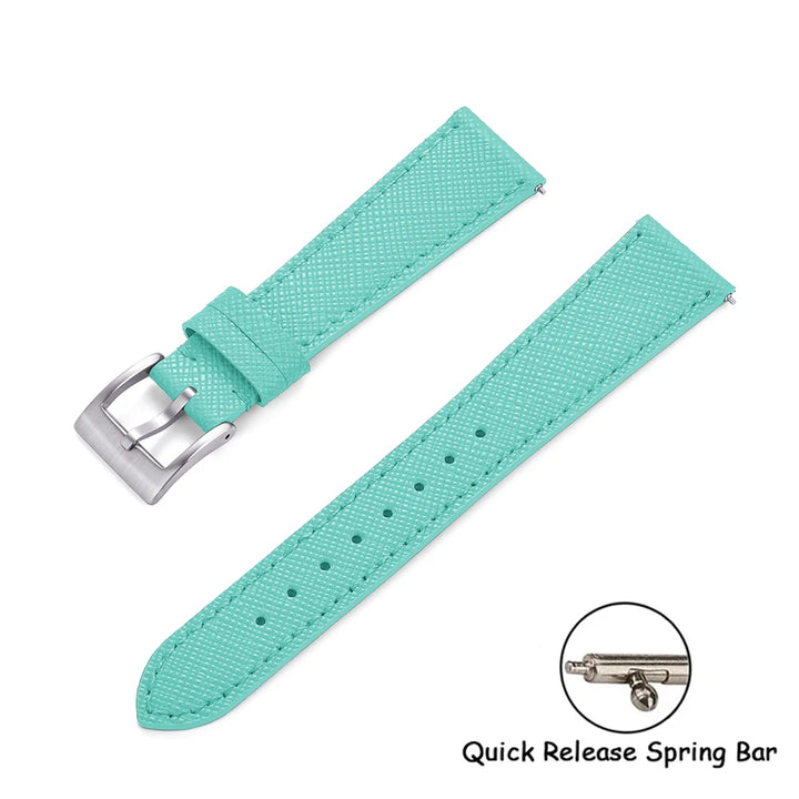 Quick Release Saffiano Leather Watch Strap – 18-24mm Universal