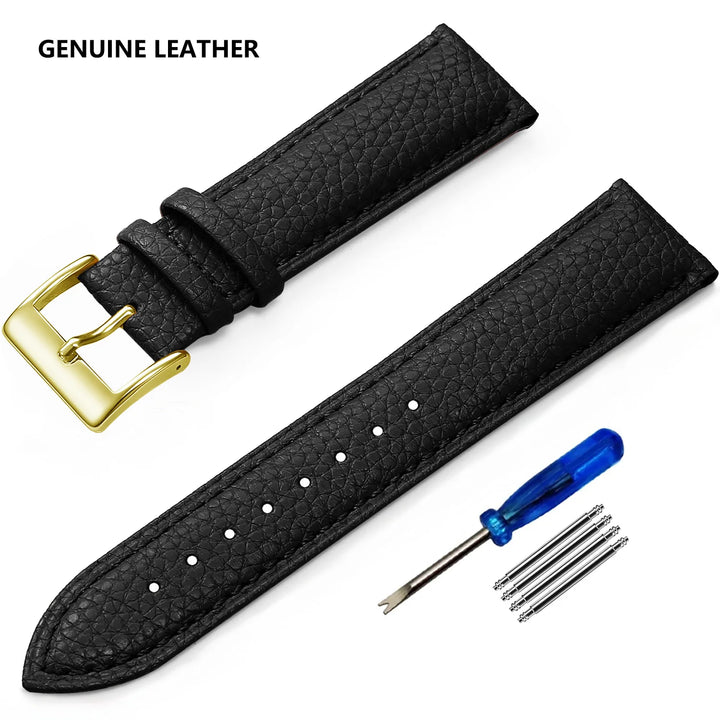 SAMCO Genuine Leather Watch Band 12–24mm (With Tool)