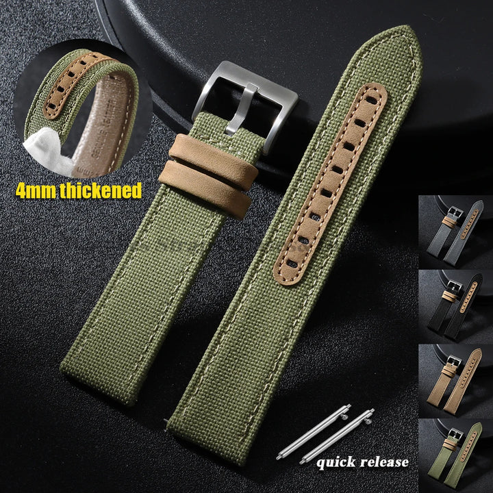 Premium Sailcloth Nylon Strap (20–22mm) – Waterproof QR