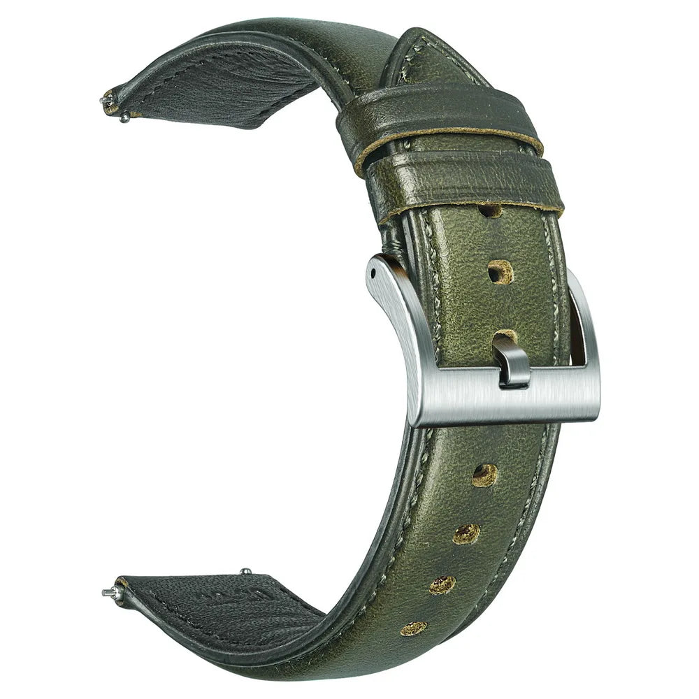 Hemsut Cowhide Leather Watch Bands Quick Release Handmade HORWEEN 100%Genuine Leather Wrist Straps 18mm 19mm 20mm 21mm 22mm