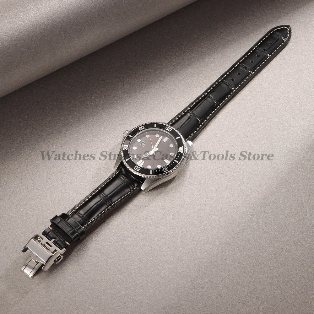 18mm 19mm 20mm 21mm 22mm Cowhide Leather Watch Strap for Longines Watch Bracelet Universal Butterfly Clasp Wristband Replacement