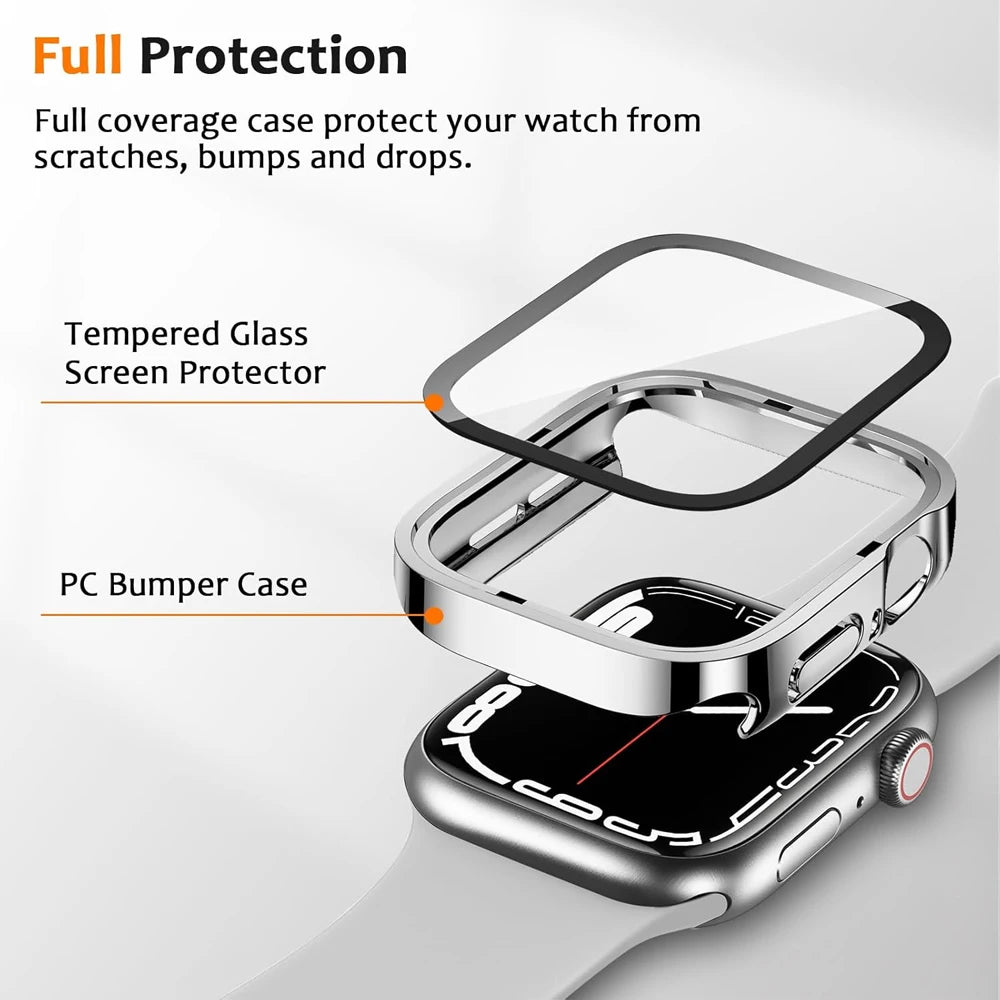 Cover for Apple Watch 11 Case 46mm 42mm 45mm 44mm 49mm 41 40mm Tempered Glass Screen Protector Series 10 7 8 9 SE 6 5 4 Ultra 3