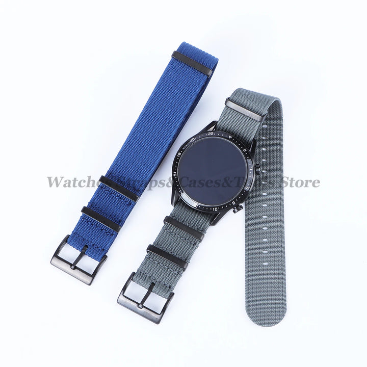 Ribbed Nylon Watch Strap 20/22mm (Military Style)
