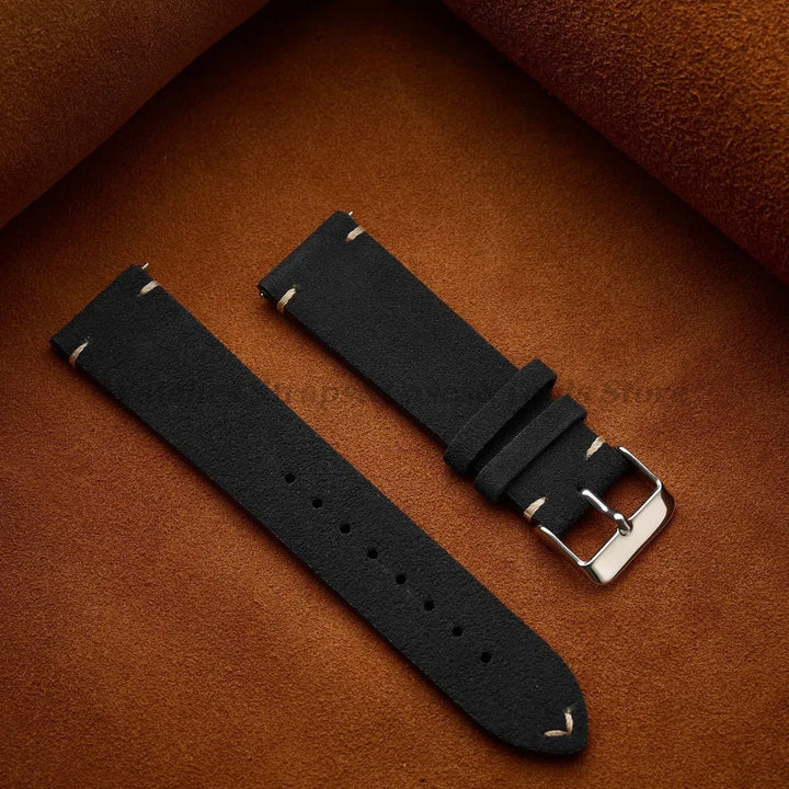 Soft Suede & Calfskin Quick Release Watch Strap for Huawei GT3/GT4 – 14-22mm