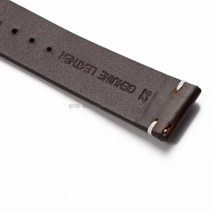 Title: Vintage Oil Wax Leather Watch Band 18–22mm (Quick Release, Unisex)