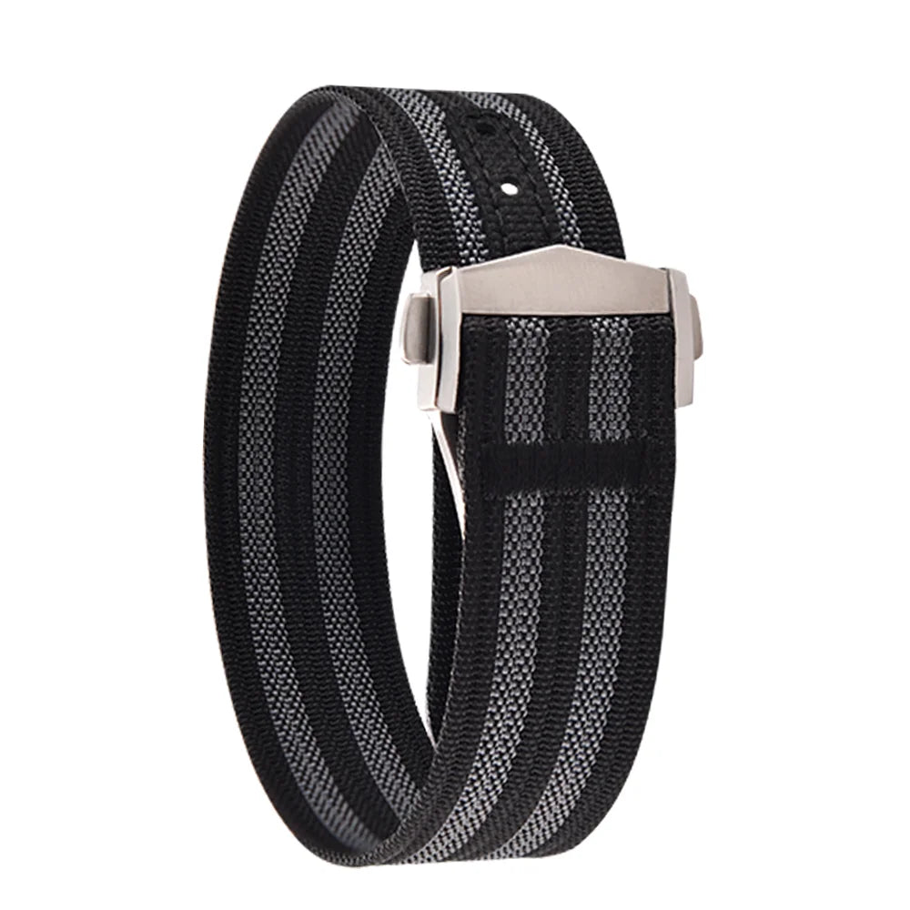 JUELONG 18mm 20mm 22mm Sailcloth Watch Strap Canvas Rubber Hole Sport Waterproof Folding Buckle Watchband For Omega Swatch Moon