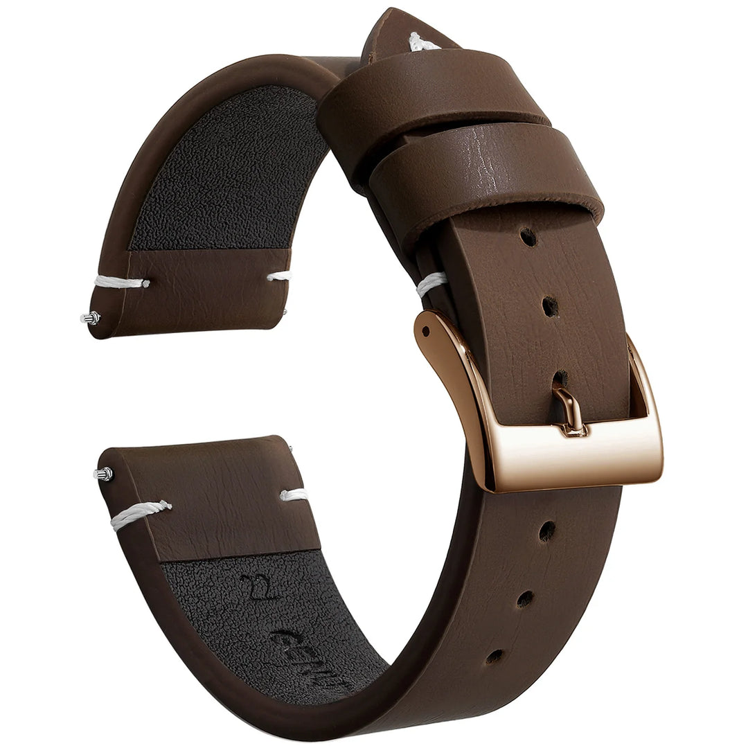 New Sport Vintage Leather Watch Band 18–22mm with Stainless Steel Buckle