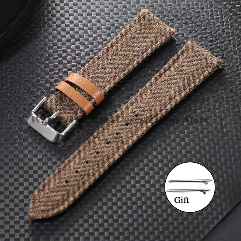 Vintage Leather Nylon Strap (18–22mm) – Quick Release Replacement