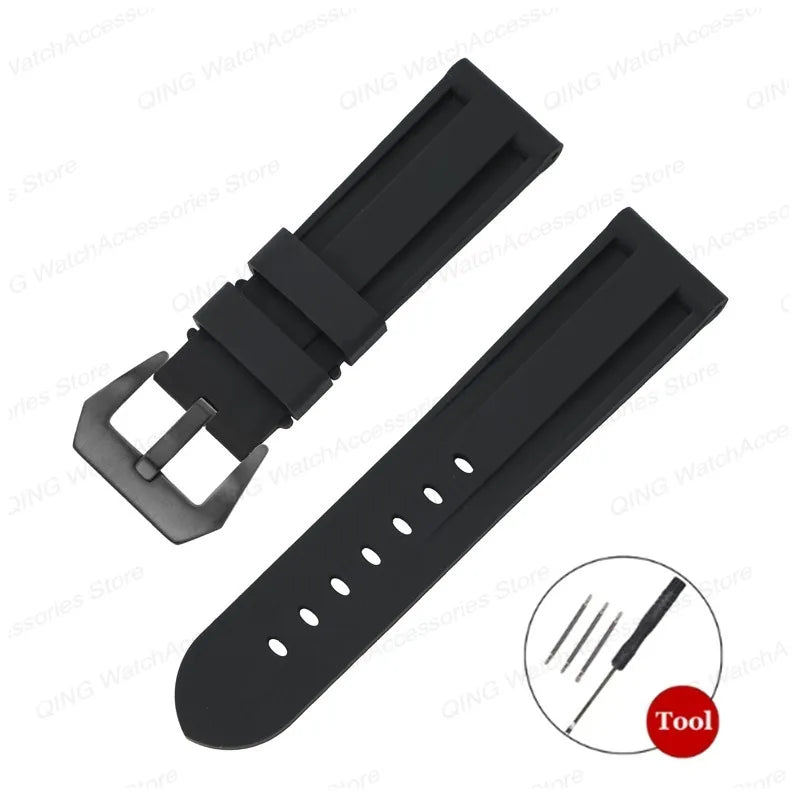 Universal Silicone Rubber Watch Strap – Sport Wristband (20-26mm)