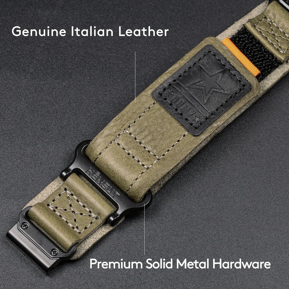 For Garmin Watch Band Leather Quickfit 20 22 26mm Retro Cowhide Straps Compatible Fenix Tactix Epix Instinct Quatix