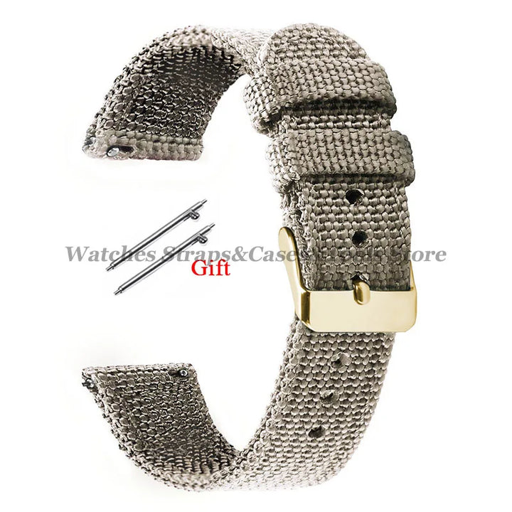 18mm 20mm 22mm 24mm Nylon Canvas Watchband Woven Soft Universal Bracelet for Seiko for Huawei Watch Men Women Quick Release Band