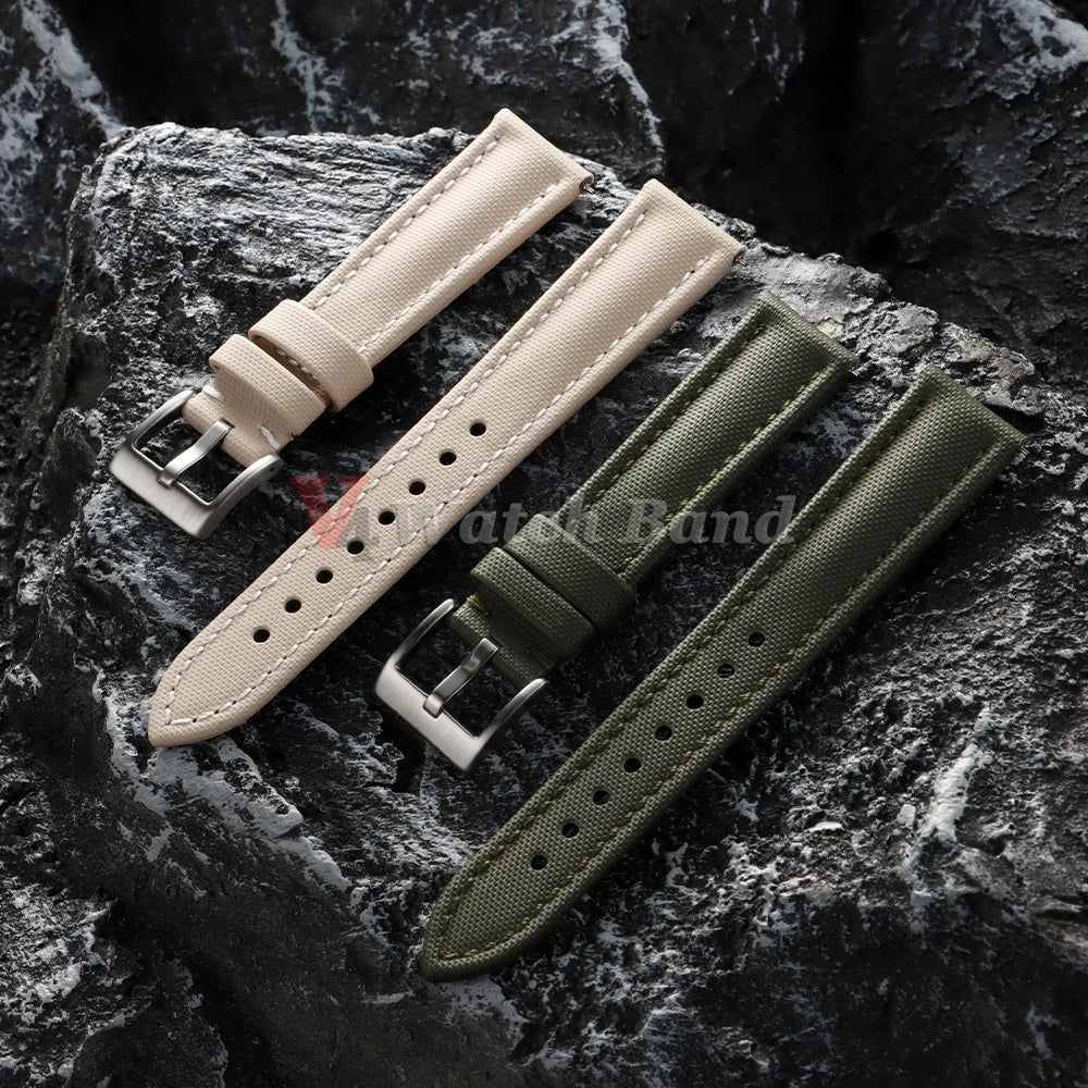 Waterproof Sailcloth Watch Band Premium Sailcloth Strap 18mm 19mm 21mm Durable Nylon Quick Release Bracelet 20mm 22mm Wristbelt