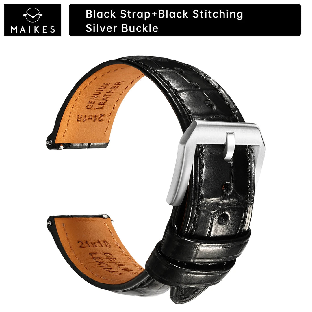 Maikes Luxury Brand Leather Watch Straps 20mm 21mm 22mm Accessories Watchbands Braceletes For Rolex Breitling Omega Watch Bands