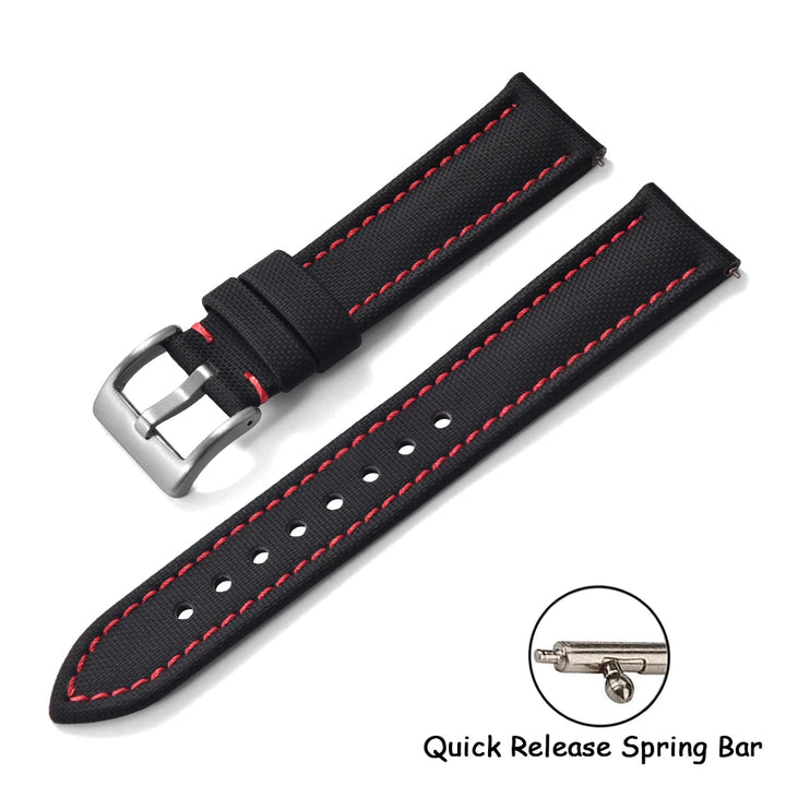 Universal Sailcloth Watch Band 18mm 20mm22mm Sailcloth Leather Strap Qucik Release Bracelet Accessories for Omega for Seiko Belt