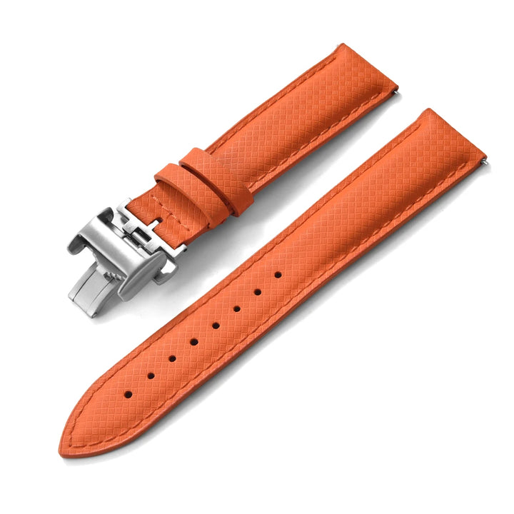 New Design 18mm 19mm 20mm 22mm Sailcloth Strap FKM TOP+Leather Base Rubber Watch Bands Perfectly Matched With Any Brand of Watch