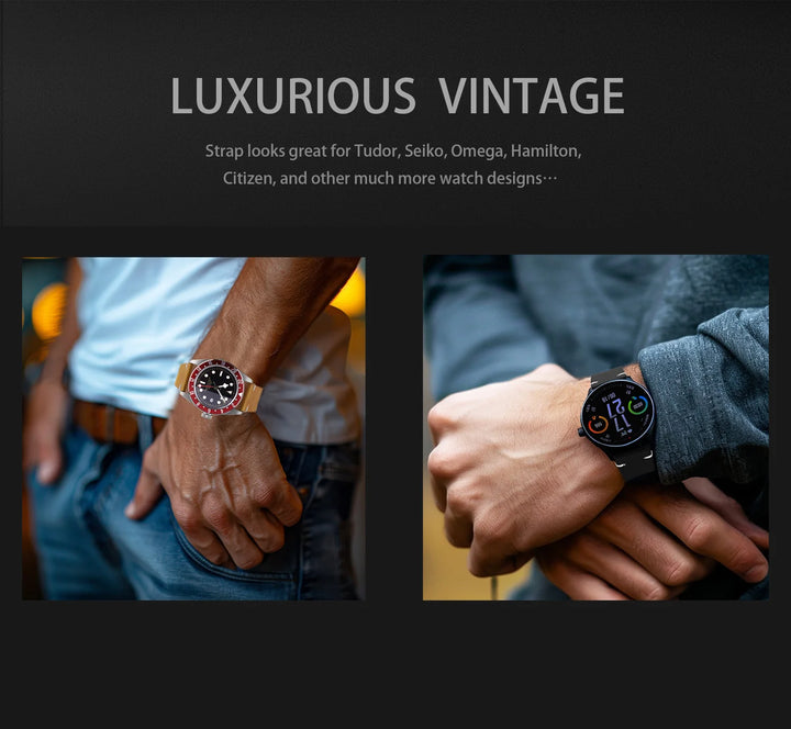 Vintage Top-Grain Leather Watch Strap (18–24mm)