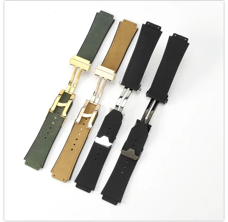Hublot Yubo Leather & Silicone Hybrid Watch Strap 26×19mm