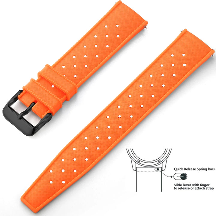Tropical Silicone Watch Band 18–22mm (Quick Release)